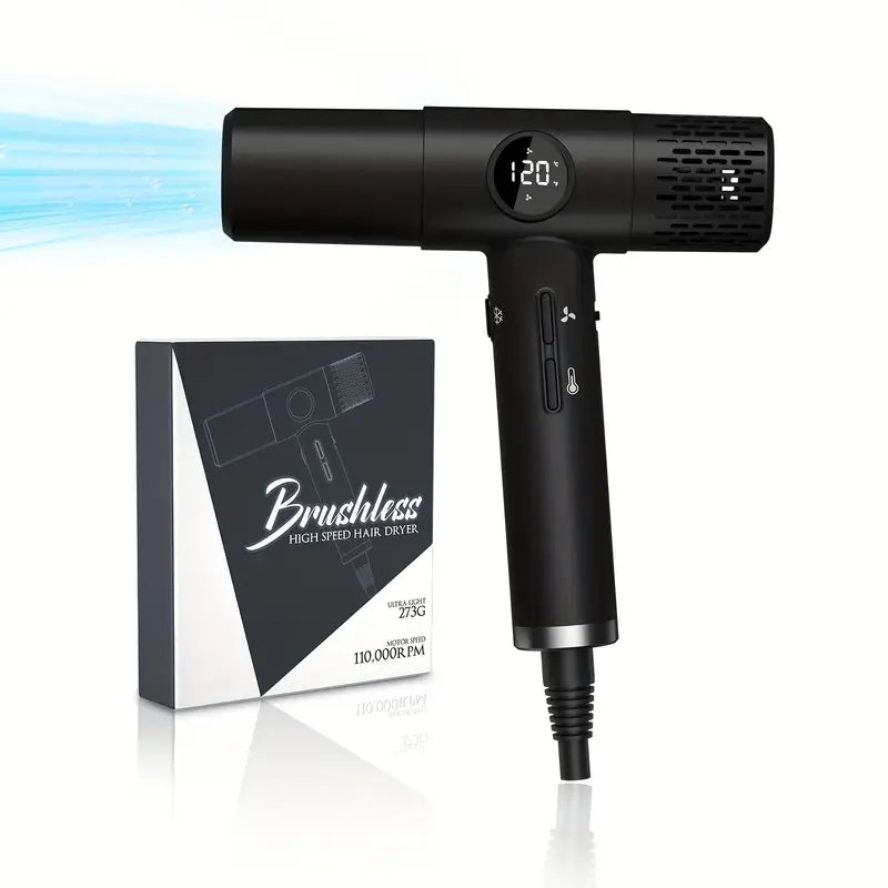 Aerolux™ | Ionen-Haartrockner 1600W mit LCD, 5 Temperaturen & 3 Stufen, Bürstenloser Motor