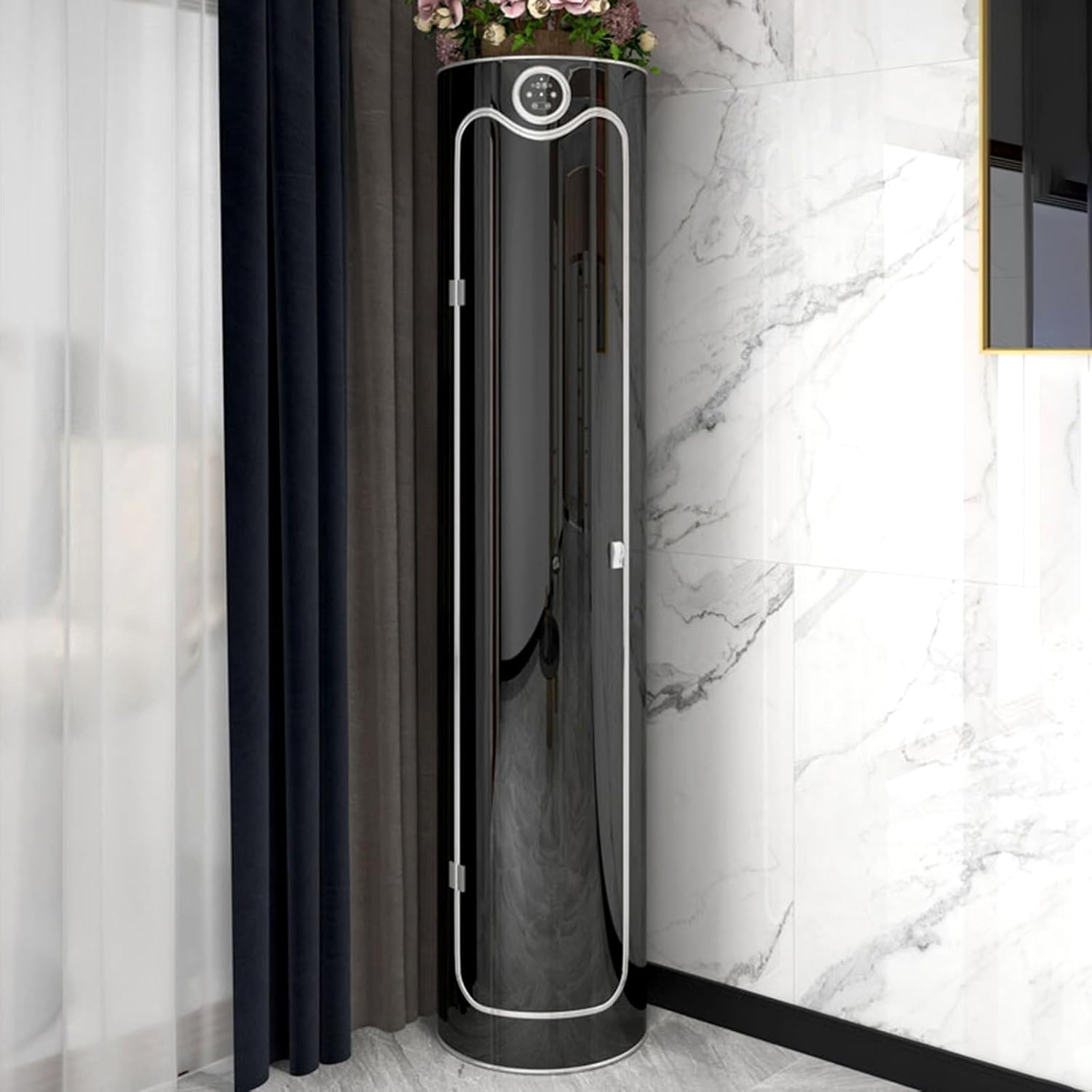 Rotify™ | 360° Drehbarer Schuhschrank mit Verstellbaren Regalen & Ganzkörperspiegel – Flurregal