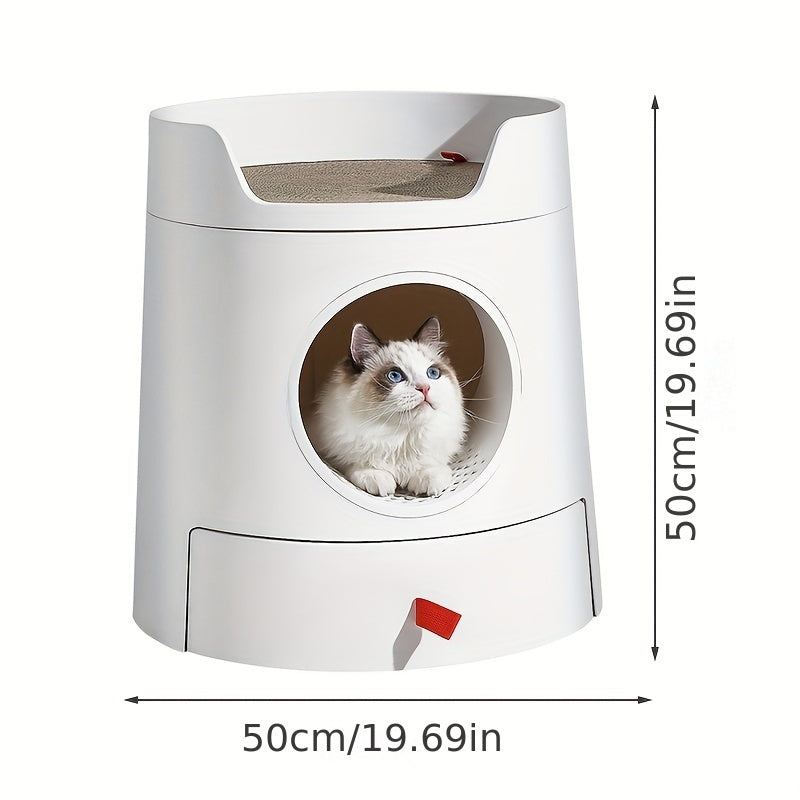 Cattopia™ | Schloss-Katzenklo – Bett, Kratzbaum & Schubladen-Sandbehälter