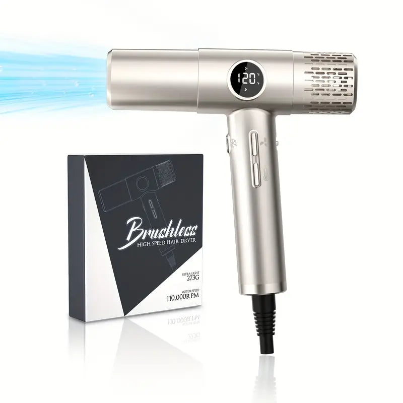 Aerolux™ | Ionen-Haartrockner 1600W mit LCD, 5 Temperaturen & 3 Stufen, Bürstenloser Motor